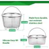 imageAOZITA Steamer Basket for Instant Pot Accessories 6 qt or 8 quart  2 Tier Stackable 188 Stainless Steel Mesh  Silicone Handle  Vegetable Steamer Insert Egg Basket Pasta StrainerSilver