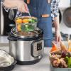 imageAOZITA Steamer Basket for Instant Pot Accessories 6 qt or 8 quart  2 Tier Stackable 188 Stainless Steel Mesh  Silicone Handle  Vegetable Steamer Insert Egg Basket Pasta StrainerSilver