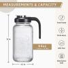 imageGlass Pitcher with Lid  2 Quart Mason Jar Pitcher with Filter Lid Wide Mouth Jar Leakproof Water Jug Heavy Duty Container for Water Juice Milk Tea Iced Coffee and Drinks  Set of 2