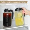 imageGlass Pitcher with Lid  2 Quart Mason Jar Pitcher with Filter Lid Wide Mouth Jar Leakproof Water Jug Heavy Duty Container for Water Juice Milk Tea Iced Coffee and Drinks  Set of 2