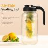 imageHeavy Duty Mason Jar Fruit Infuser Water Pitcher Leakproof Glass Pitcher with Filter Lid Wide Mouth Glass Jar  2 Quart