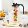 imageHeavy Duty Mason Jar Fruit Infuser Water Pitcher Leakproof Glass Pitcher with Filter Lid Wide Mouth Glass Jar  2 Quart