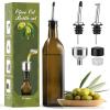 imageAOZITA 17oz Glass Olive Oil Bottle Dispenser  500ml Green Oil and Vinegar Cruet with Pourers and Funnel  Olive Oil Carafe Decanter for KitchenDark Brown
