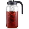 imageAOZITA Iced Tea Maker Pitcher with Infuser and Lid  2 Quart Glass Mason Jar Pitcher Leakproof Water Jug Heavy Duty Glass Container for Tea Water Juice Milk Iced Coffee and Drinks