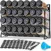 imageAOZITA Spice Rack Organizer with 28 Empty Spice Jars Funnel Labels  Seasoning Organizer for Countertop Cabinet Kitchen PantryBlack
