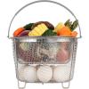 imageAOZITA Steamer Basket for Instant Pot Accessories 6 qt or 8 quart  2 Tier Stackable 188 Stainless Steel Mesh  Silicone Handle  Vegetable Steamer Insert Egg Basket Pasta StrainerSilver