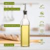 imageAOZITA 2 PACK 17 oz Glass Olive Oil Dispenser Bottle Set  500ml Clear Oil ampamp Vinegar Cruet Bottle with Pourers Funnel and Labels2 Pack