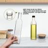 imageAOZITA 2 PACK 17 oz Glass Olive Oil Dispenser Bottle Set  500ml Clear Oil ampamp Vinegar Cruet Bottle with Pourers Funnel and Labels2 Pack