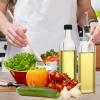 imageAOZITA 2 PACK 17 oz Glass Olive Oil Dispenser Bottle Set  500ml Clear Oil ampamp Vinegar Cruet Bottle with Pourers Funnel and Labels2 Pack