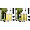 imageAOZITA 2 PACK 17 oz Glass Olive Oil Dispenser Bottle Set  500ml Clear Oil ampamp Vinegar Cruet Bottle with Pourers Funnel and Labels17oz Pack of 2