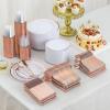 image600Pcs Rose Gold Plastic Dinnerware Set for 100 Guests Disposable Plastic Plates for Party Wedding Birthday Includes Dinner Plates 100 Salad Plates 100 Spoons 100 Forks 100 Knives 100 CupsRose Gold