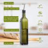 imageAOZITA 4Pack 17oz Glass Olive Oil Dispenser Bottle  500ml Dark Green Oil ampamp Vinegar Cruet with Pourers and Funnel  Olive Oil Carafe Decanter for KitchenDark Green