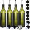 imageAOZITA 4Pack 17oz Glass Olive Oil Dispenser Bottle  500ml Dark Green Oil ampamp Vinegar Cruet with Pourers and Funnel  Olive Oil Carafe Decanter for KitchenDark Green