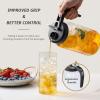 image3 Pack Glass Pitcher with Lid  2 Quart Mason Jar Pitcher with Filter Lid Wide Mouth Jar Leakproof Water Jug Heavy Duty Container for Water Juice Milk Tea Iced Coffee and Drinks